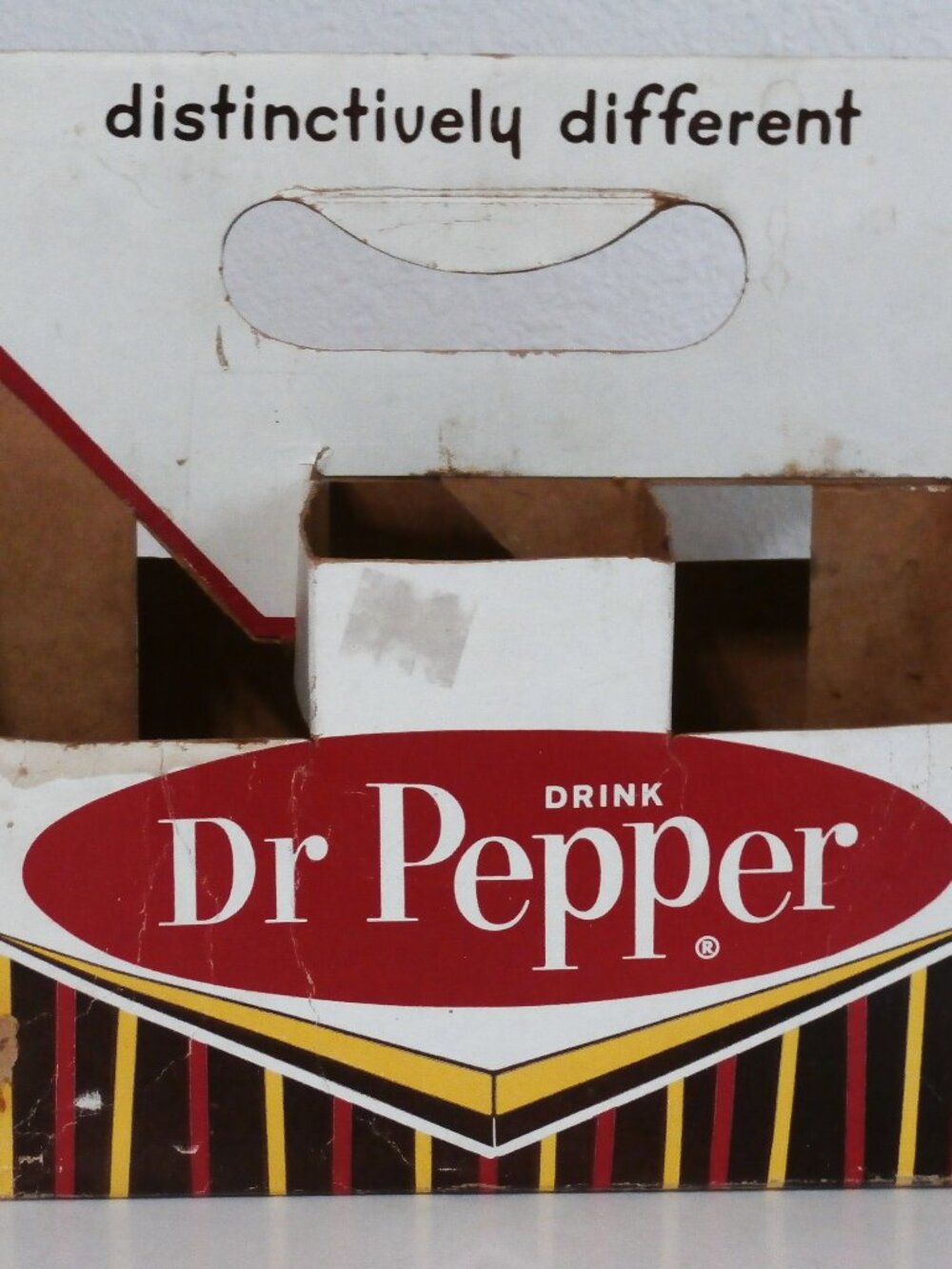 Rare Vintage Dr. Pepper Cardboard Carrier  Carton Case for SIX 6 1/2 Oz Bottles
